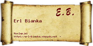 Erl Bianka névjegykártya